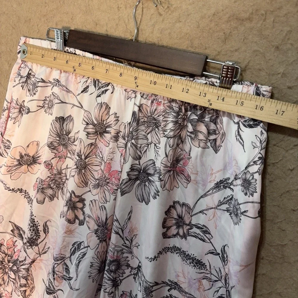 Victorias Secret Satin‎ Pajama Set Sz L Pink Striped Floral Logo Sexy Angel